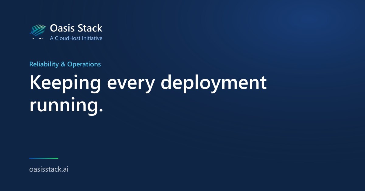 Reliability & Operations — Built to Keep Running